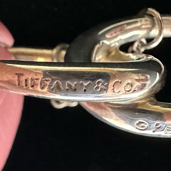 Tiffany and Co. Elsa Peretti Sterling Silver Interlocking Oval Pendant Necklace - Picture 4 of 7